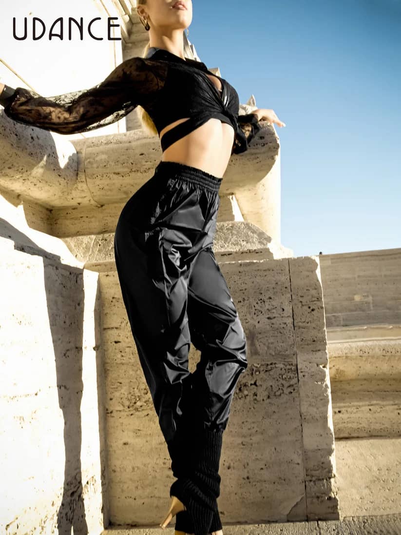 A70 UDANCE Ruffle Trim Ultra-Thin Loose-Fit Harem Pants thumbnail 4