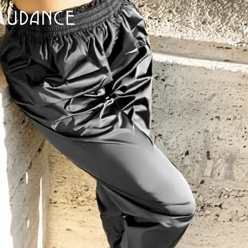 A70 UDANCE Ruffle Trim Ultra-Thin Loose-Fit Harem Pants